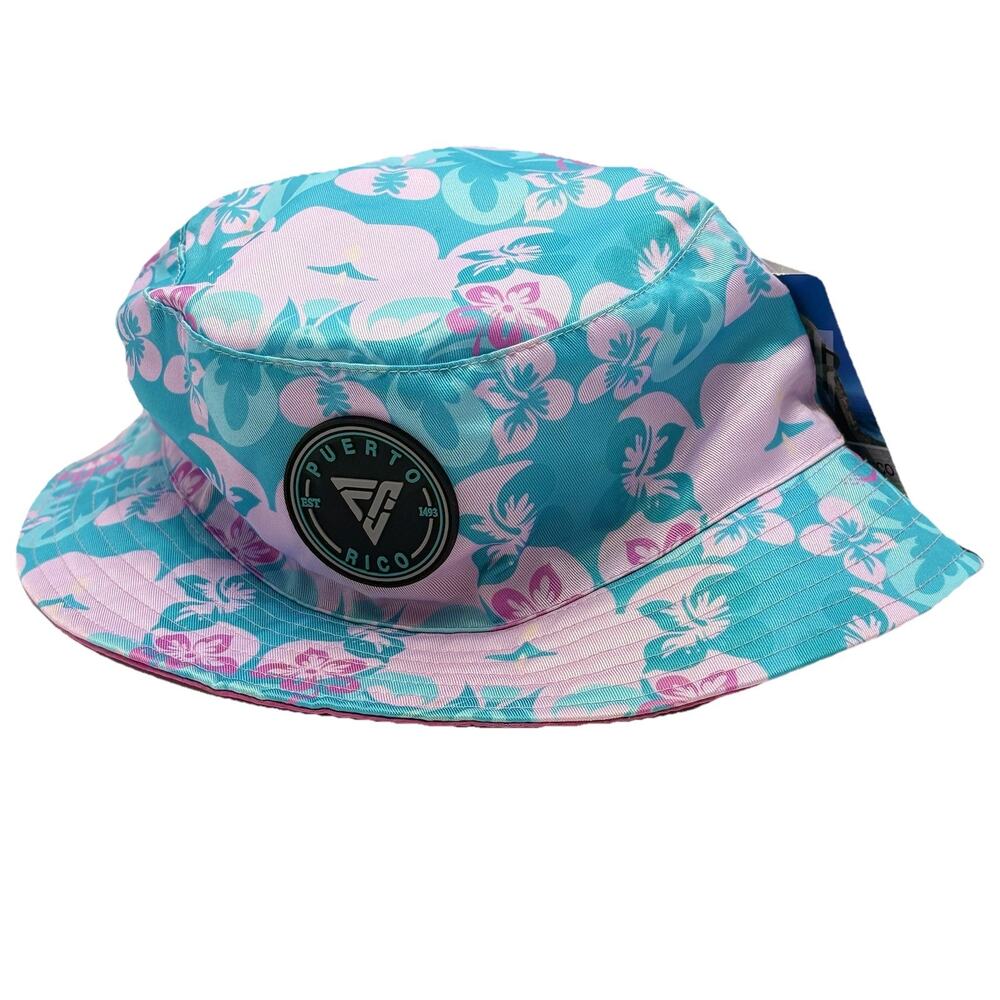 Puerto Rico Reversible Bucket Hat | Pink & Tropical Floral | Isla Del Encanto